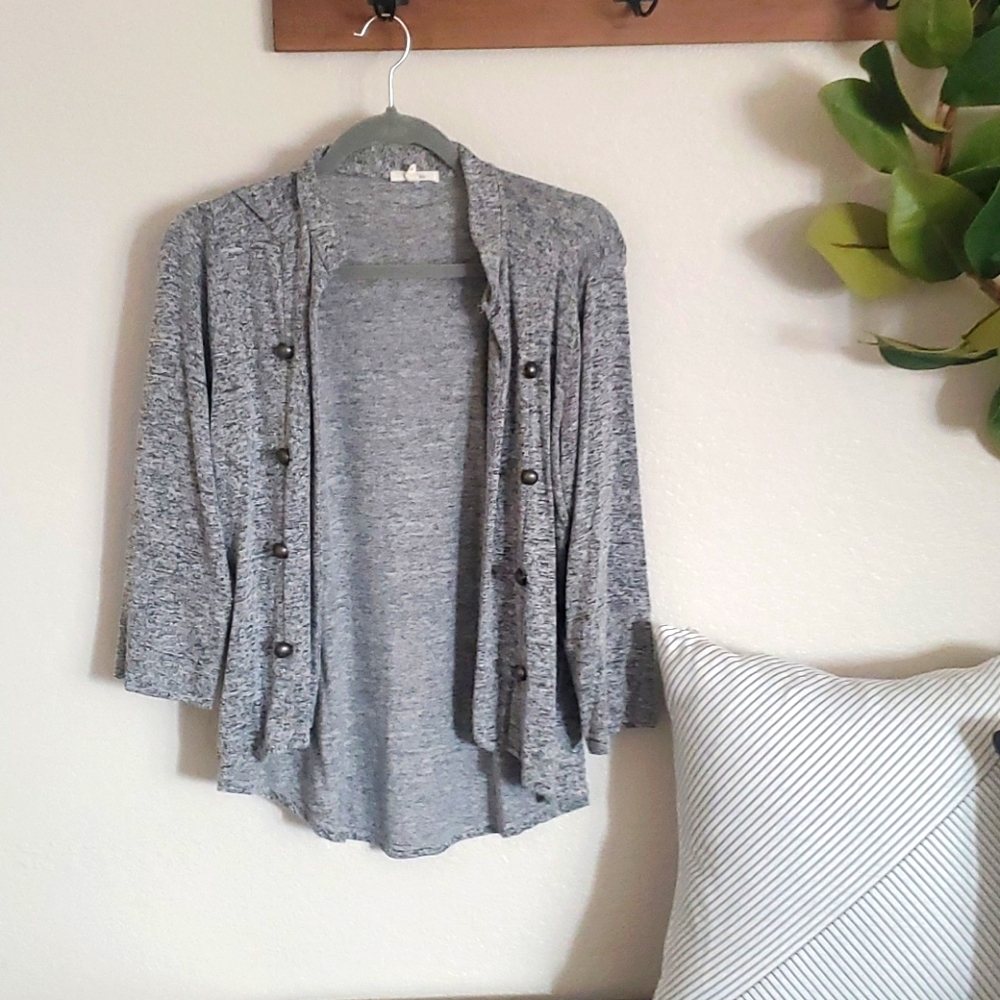 Military style light weight cardigan